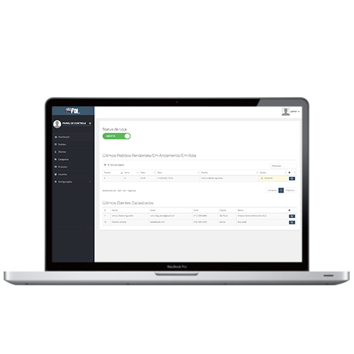 Painel do Aplicativo e Sistema de Delivery 123Fui